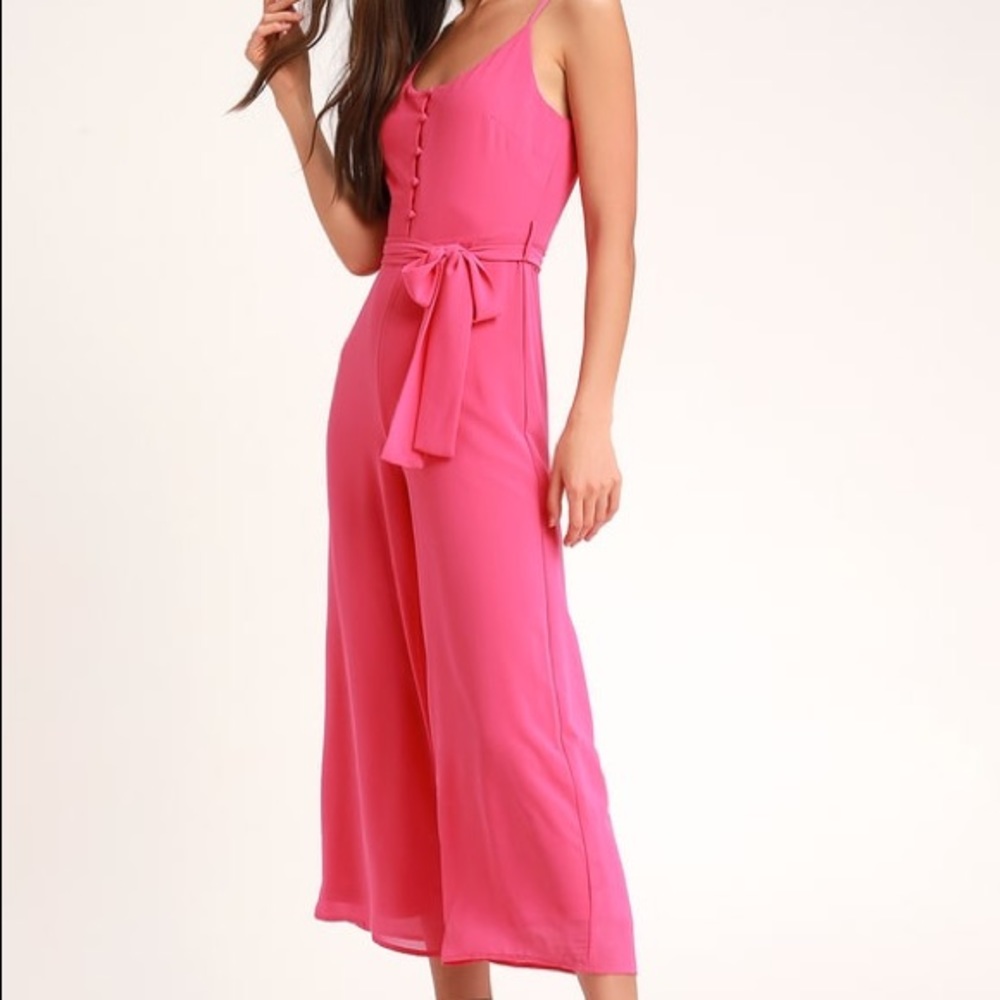 Lulus New size large Pink Wide-Leg Jumpsuit